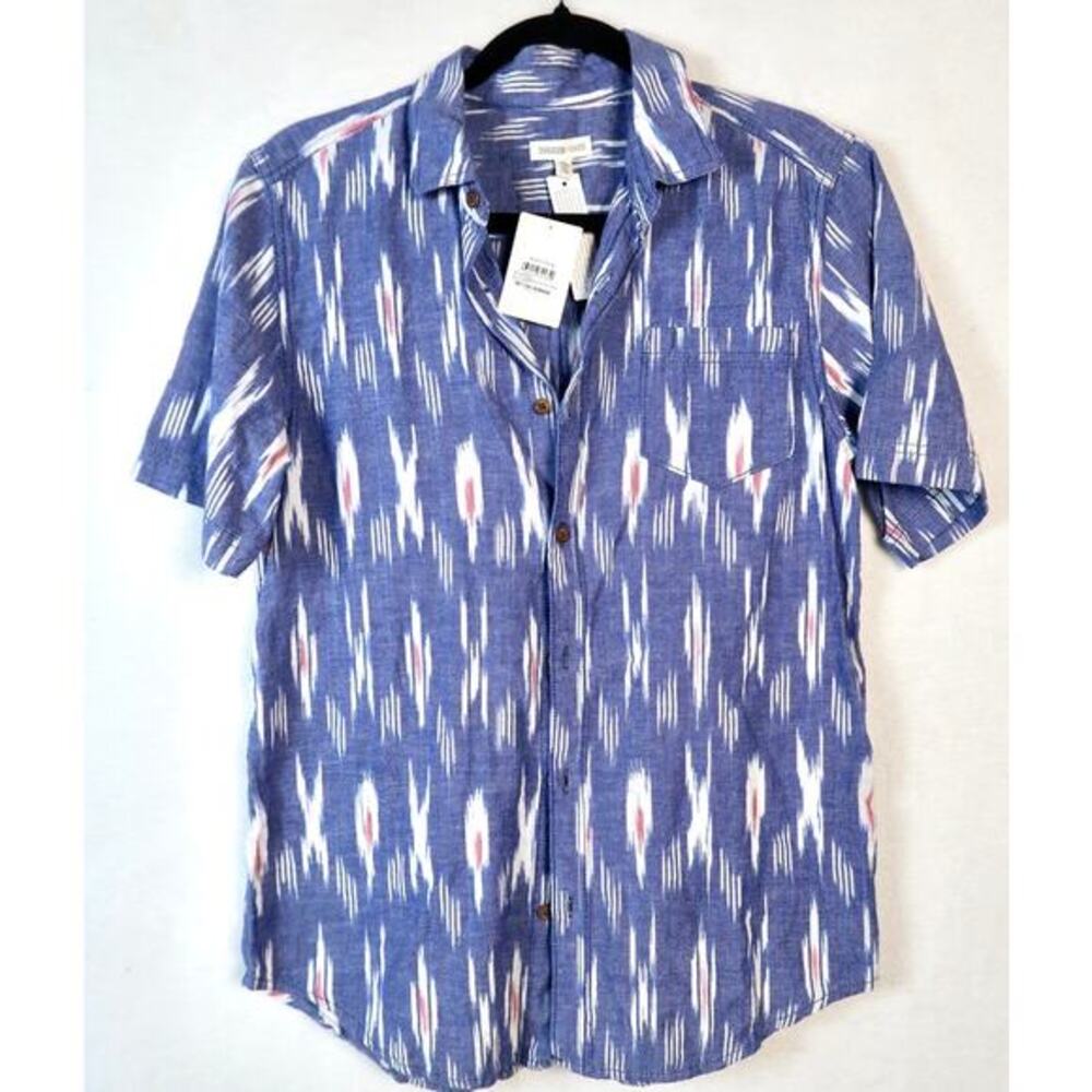 Tucker + Tate Polo Blue Chambray Ikat Collared Short Sleeves‎ Top Size XXL Boys